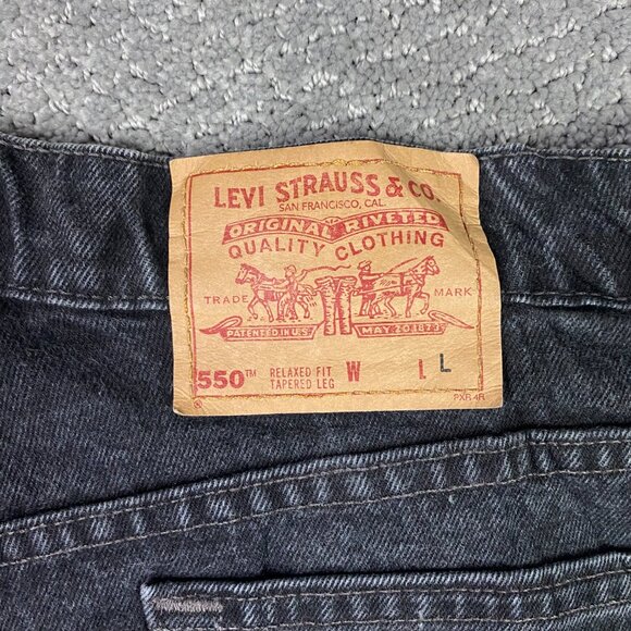 Vintage Levi's 550 Jeans Womens 22W Fit 39 x 31.5 Black Relaxed Fit Tapered Leg - Picture 6 of 14